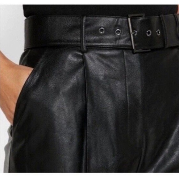 Ted Baker Faydell belted faux-leather trousers Size 0 NWT - Picture 9 of 10